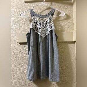 Grey Lace Front Tank Top – Size Small